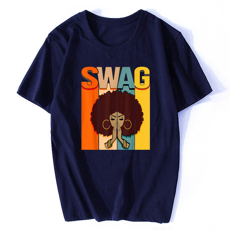 Swag vintage melanin afro femme reine du mois de l'histoire noire T-shirt coupons t-shirts masculins t-shirts tops de loisirs