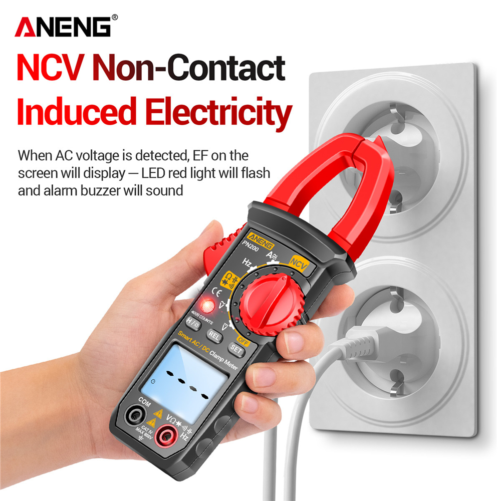 ANENG PN200 Digital Clamp Meter DC/AC 600A Multimeter Ammeter 4000 Counts Professional NCV Ohm Car Hz Capacitance Test Meter