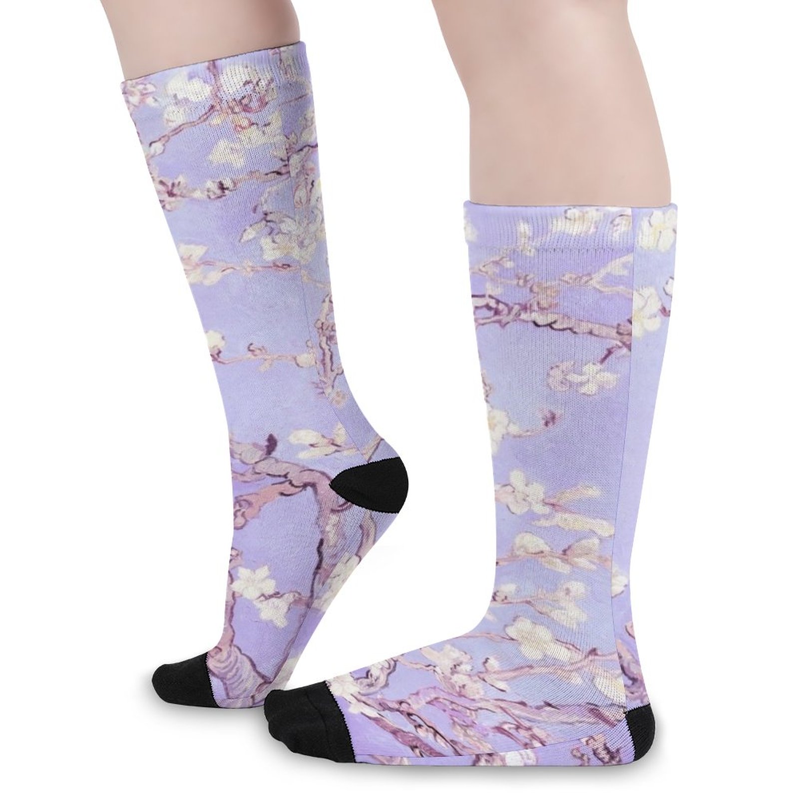 Vincent Van Gogh almond blossoms lavender Socks funny socks for Women luxury sock Rugby Men's winter thermal socks