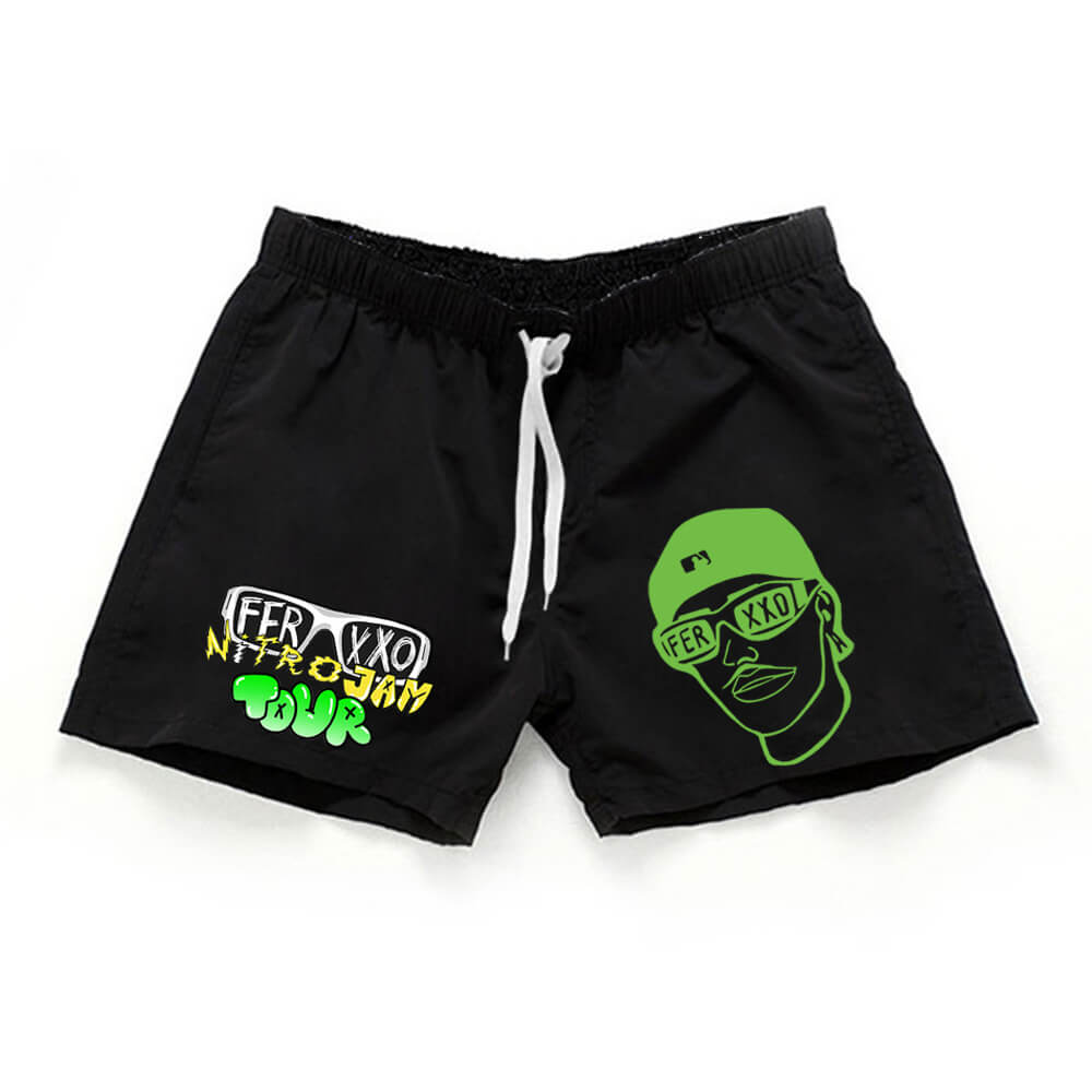 Rappeur ferxxo shorts pour hommes surdimensionnés de course à pied décontractée pantalon feid merch trois cents pantalon rapide de plage sèche short