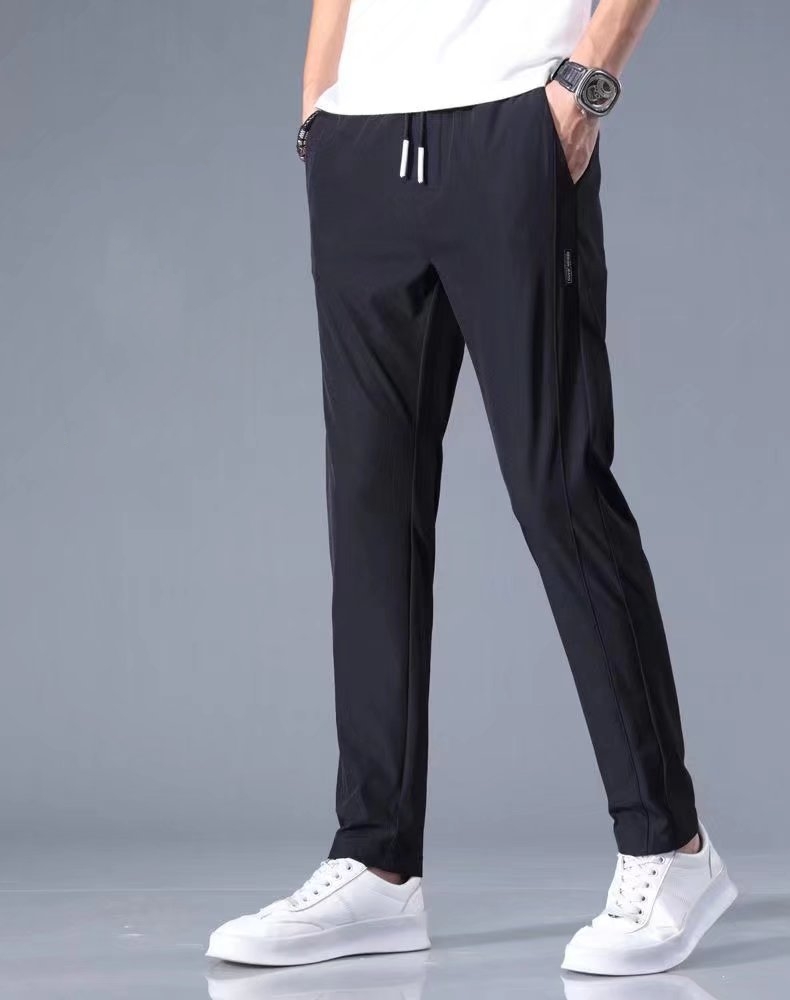 Summer Thin Ice Silk Casual Pants Men Women Sports Pants Running Trousers Workout Jogging Long Pants Gym Sport Joggers Fitness Drawstring Sweatpants Tracksuit M-5XL