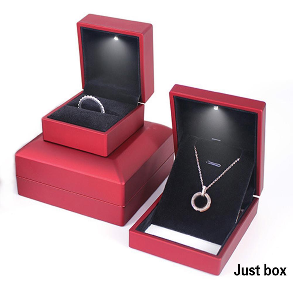 LED oświetlone pudełko na prezent pudełko na zaręczyny pudełko biżuterii do pierścionka Naszyjnik