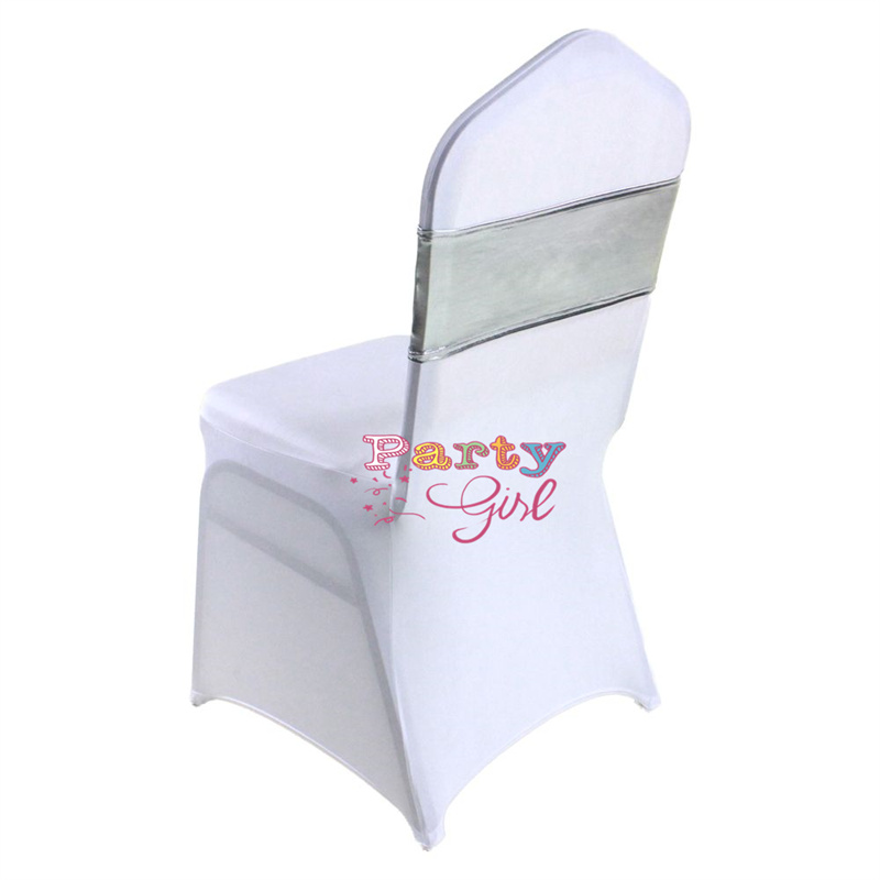 Single Layer Bronzing Mettalic Lycra Chair Band Spandex Sash Tie Bow For Chair Cover Wedding Event Christmas Party Decoration