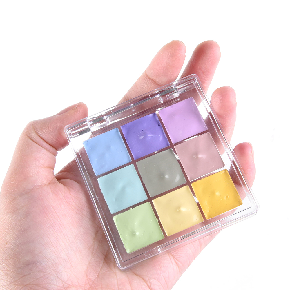 ミニポータブルペイントボックス9グリッド/0.5ml透明なアクリルパレット移動水彩塗料詰め塗装芸術用品