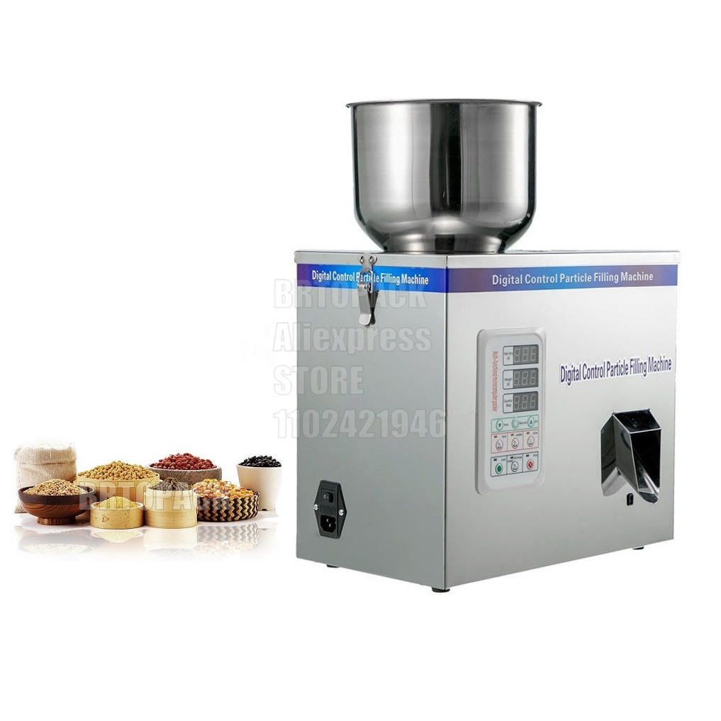 BRTOPACK Powder Filling Machine Semi Automatic Particle 1-30G Granule Tea Weighing Filling Packing Machine For Seeds Coffee Bean
