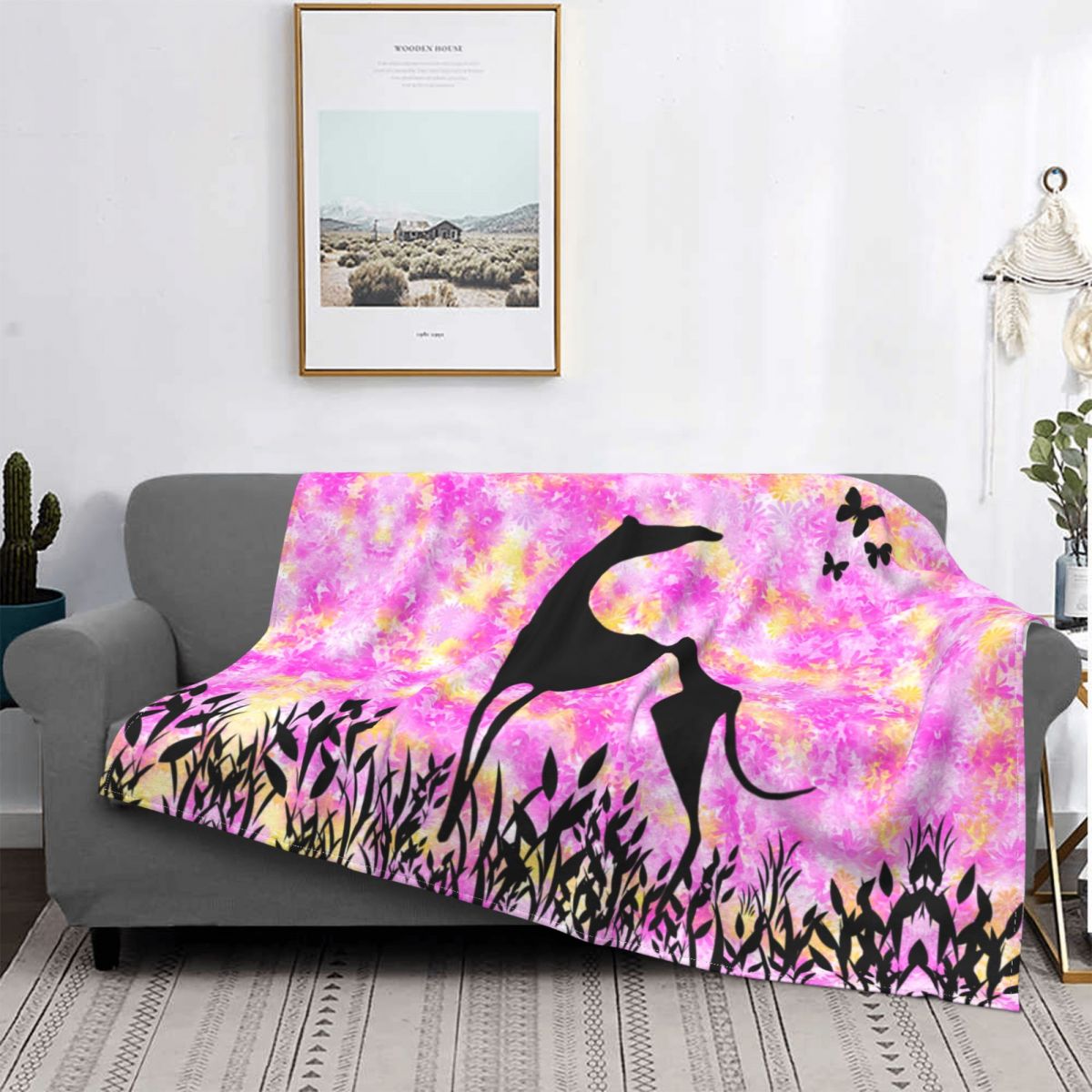 Ultra-weich warme Liebe Hunde werfen Decke Flanell Greyhound Whippet Sighthund Hundedecke für Bett Büro Couch Betspreads Quilt