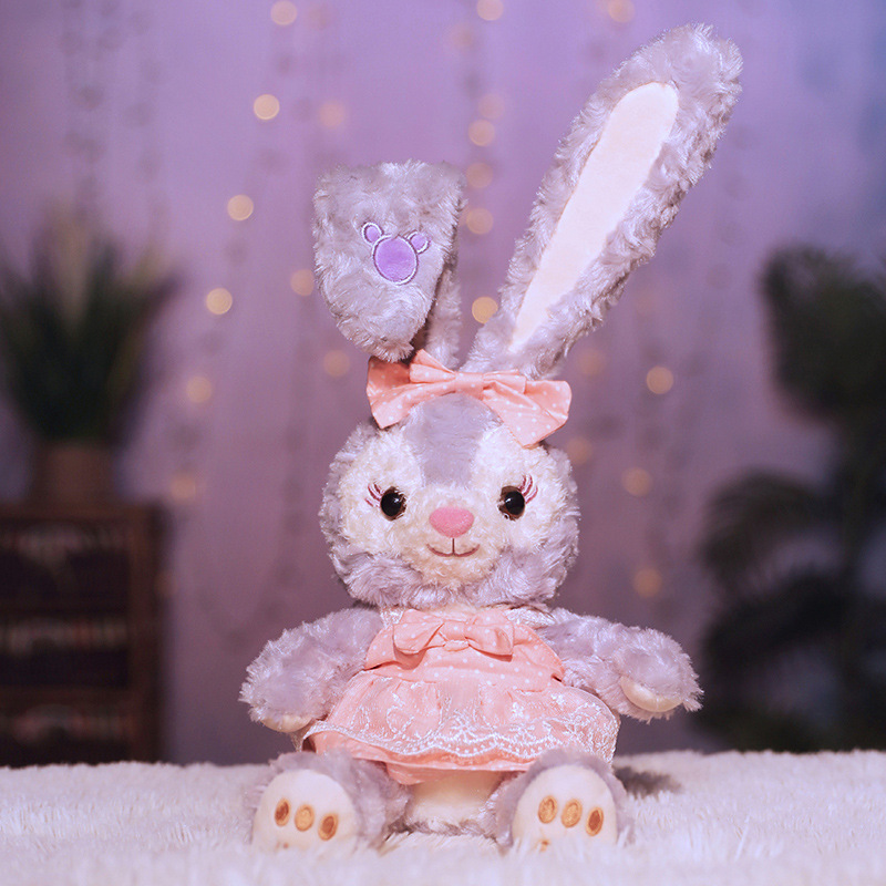 Bambola anime cartografa, piccolo giocattolo di peluche di coniglio viola, bambola morbida viola, regalo di gioielli con bambola di coniglio
