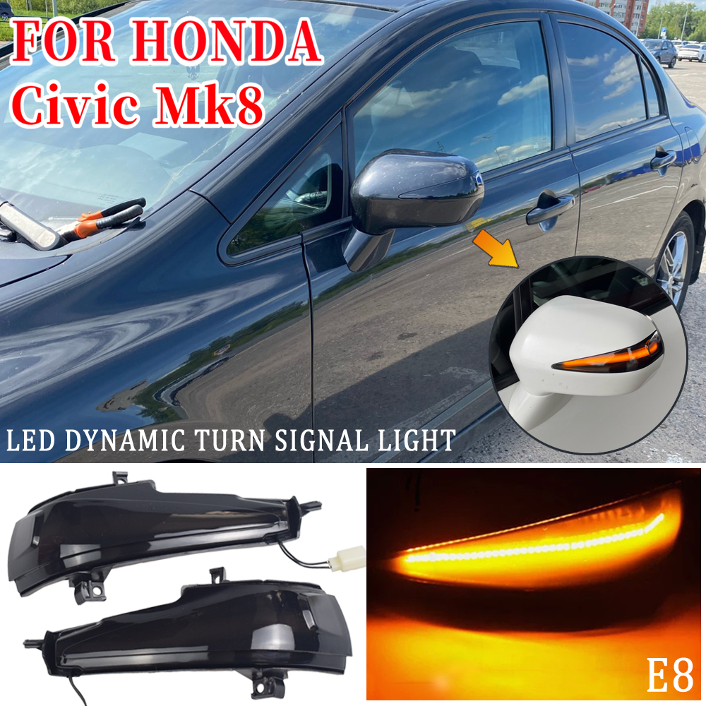 Bakre sidospegelindikatorlampdynamisk LED-blinkningsljus för Honda Civic 2006-2011 Sedan FA 1 2 3 FD 1 2 3 4 5