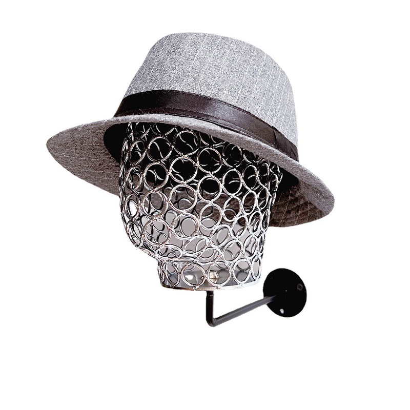 かつらと帽子のディスプレイのために、金属の女性の壁に取り付けられた吊りモデルマネキンヘッド