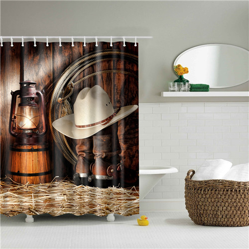 Vintage stil retro paris eiffel torn badrum duschgardiner frabiskt vattentätt polyesterbad gardin med krokar