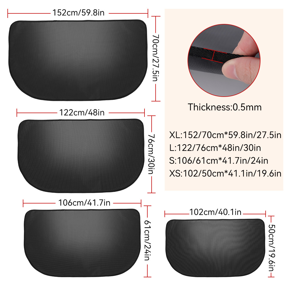 Brandwerende haard vloerkleed vlam resistent open haard vloerkleed half ronde vloer beschermend vloerkleed 2-laags glasvezel glasvuurdichte houten kachelmat