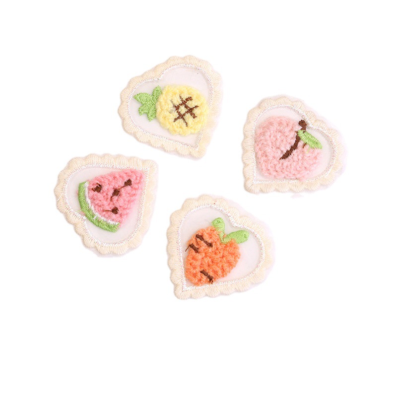 mignon mini mesh creux amour Patches de fruits en dentelle en tissu de lacerie couches de coton diy