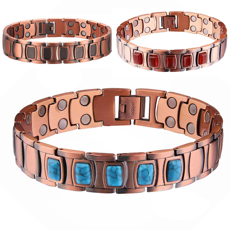 Bracelet de cuivre solide pur Détox de lymphe articulaire 3500 Gausses Thérapie magnétique efficace Bangle Carpal Tunnel Relief Pain