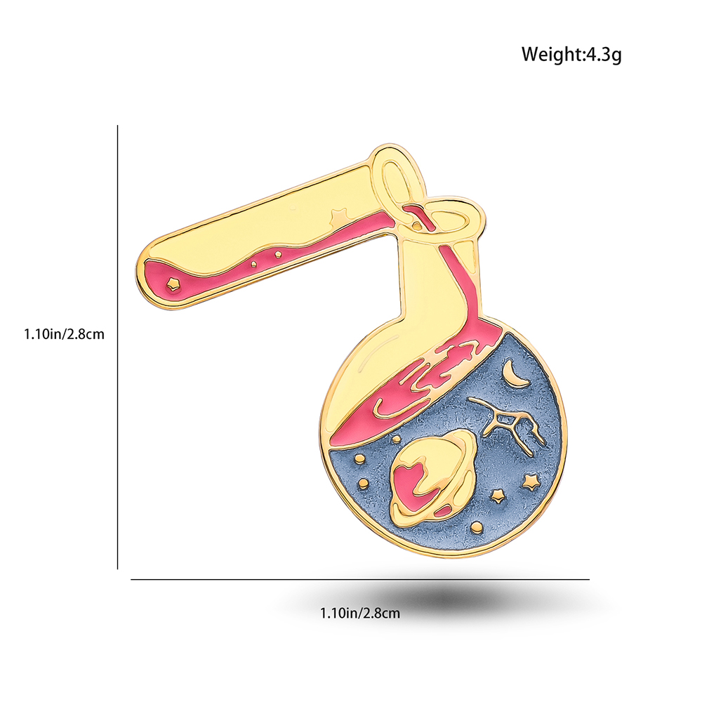 Hanreshe kreative Emaille Becher Test Tube Brosche Science Schmuck Revers Rucksack Abzeichen Pins Geschenke für Wissenschaftlerstudent