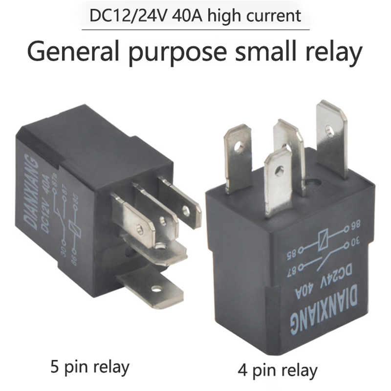 Automotive Relay 40A 12V/24V 4/5 stift liten vattentät reläbelysning