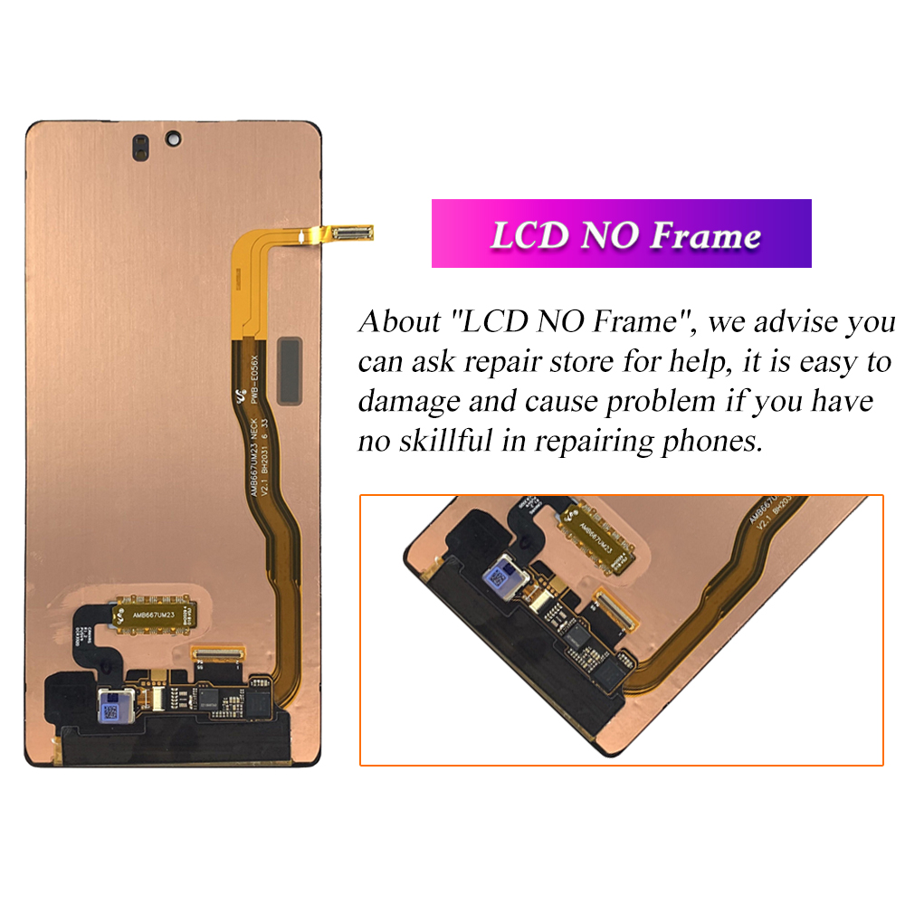 Super AMOLED LCD 6.7 '' Display Note 20 voor Samsung Note20 N980 N980F SN980F/DS LCD Touchscreen met framedigitizer reparatie
