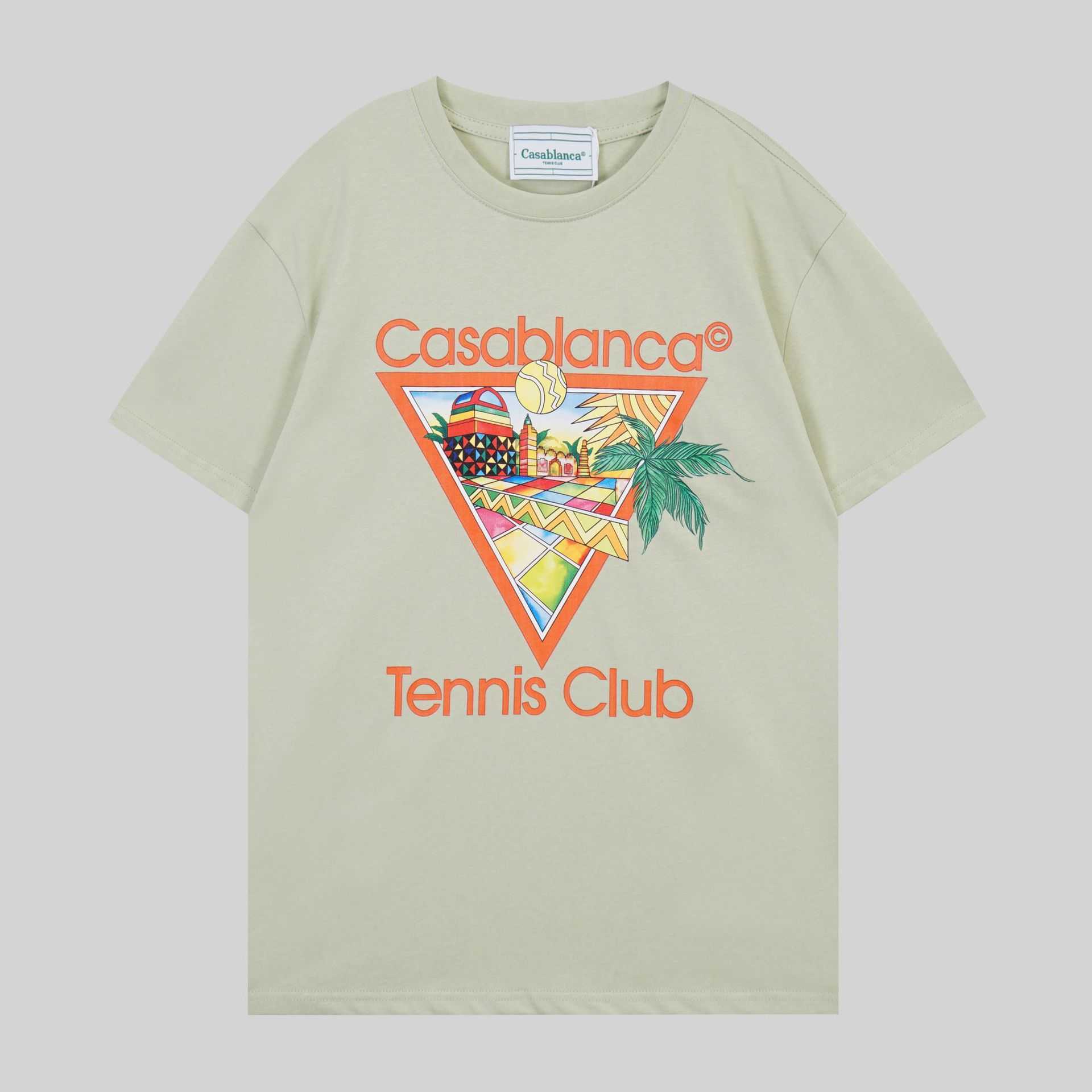 Casa Mens Short Sleeved Summer Trendy Brand Casablanca Classic Letter 인쇄 새로운 티셔츠