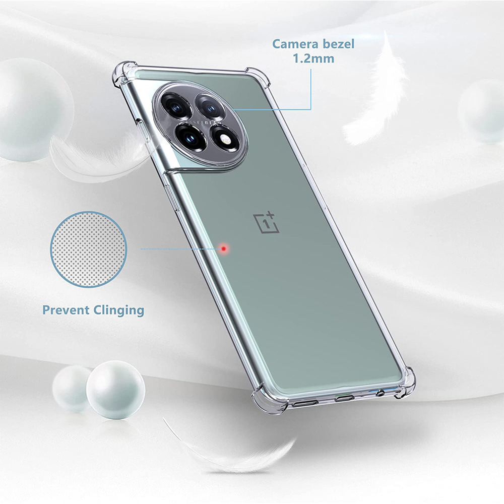 Anti-fallande mjukt TPU-fodral för OnePlus 11 5G 11R 10T 10R OnePlus 10Pro 9Pro 1+ 8 One Plus 7T Clear Transparent Protector Cover