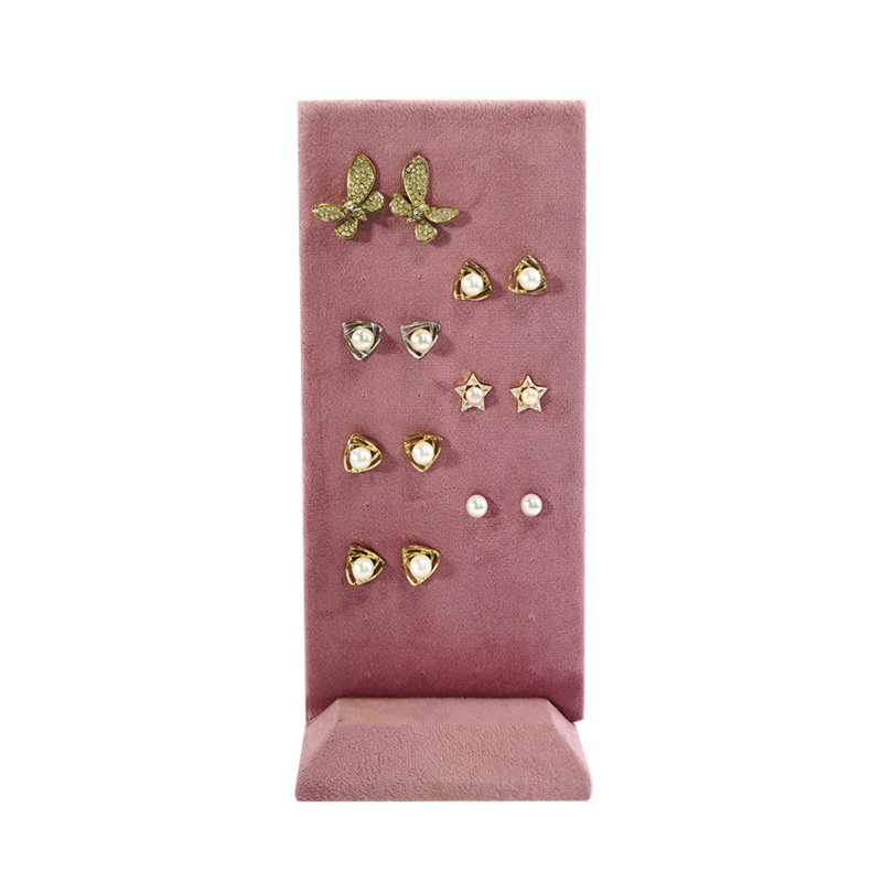 40 лунок раздумчивый ювелирной ювелирные изделия Организатор розовые бархатные серьги подвески для ювелирных изделий с деревянной базовой стойкой