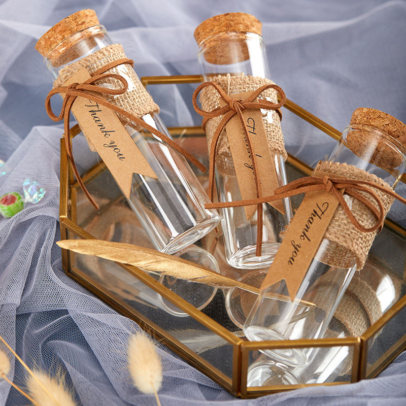 Butelka mini szkła, wisząca dekoracja, centralny element ślubu, słoik, prezenty dla gości, 10 szt.