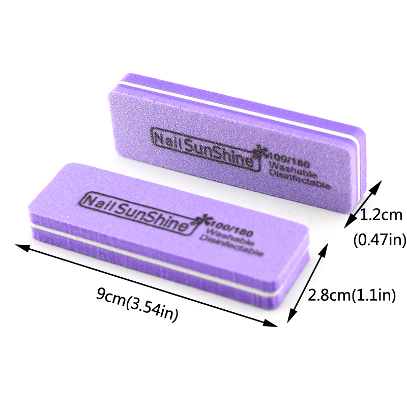 / Colorful Sponge Printing Nailsunshine Manucure Tool Fichier Grit 100/180 Files de ongles professionnels Bloc de polissage lavable