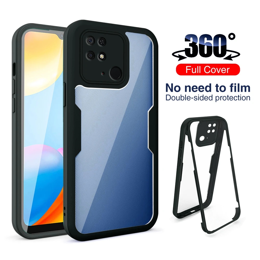 Pour Xiaomi Redmi 10c Tocoproof 360 Couverture complète pour Redmi A1 A2 plus 10 9t 9C 9A K40 Pro Luxury Clear Silicone Bumper Silicone