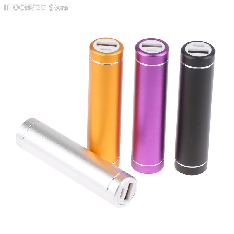 1x aluminiowy cylindryczny bez lutowy pojedynczy metalowy metalowy akumulator Mini Power Bank Zestaw mobilny Zestaw zasilania