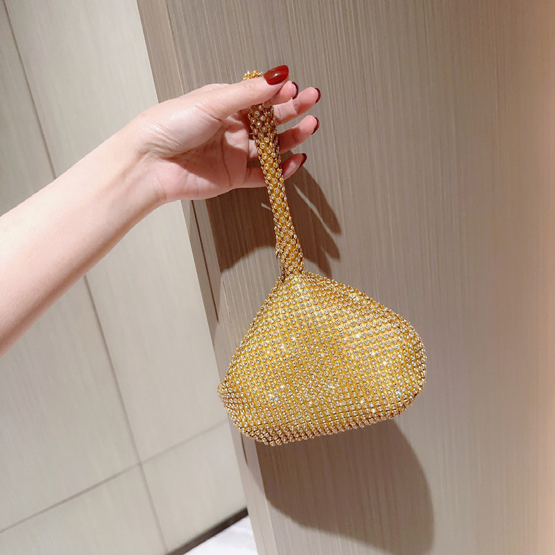 Rigiane moule à main le luxe pour femmes pour femmes petits sacs de soirée diamants embrayage zipper de poche argent sac en or noir sac en argent