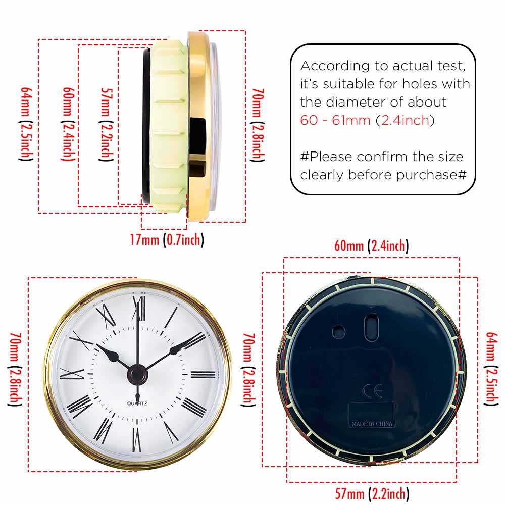 L'orologio MCDFL inserisce il fuso time piccolo orologio da letto vintage camera da comodino da comodino da comodino da comodino.