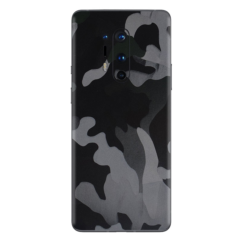 3D Camo Ahşap Cilt Film Sarma Cilt Telefonu OnePlus Ace2 Ace Pro 11 10 9 Pro 8t 8 7T 1+7T Pro 1+6t Siyah Camo Cilt