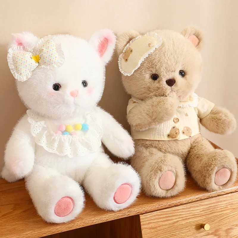 Plyschdockor 45 cm söt räv kattkaninbjörn plysch leksak mjuk och söt djurfyllande docka skrapande docka barns födelsedag och semestergåva J240410