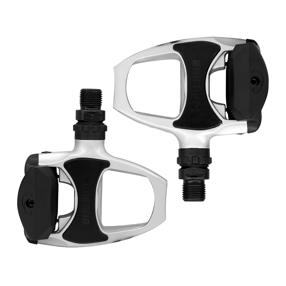 Pedals Shimano PD-R540 Rower szosowy, szerokie platforma 4700 srebrzysty pedał R540 do roweru szosowego oryginalne części