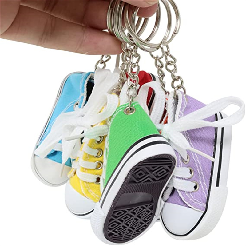 Mini Hi Top Canvas Sneaker Keychain Migne Sport Chaussures Sport Courteille pour sac Pours Sans ACCESSOIRES DE VOITURES PENDANT