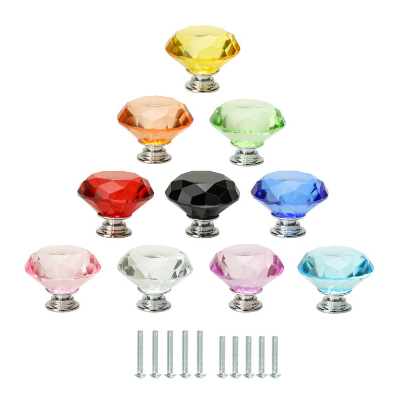 Diamant Shape Design Crystal Glass Knobs Copboard drar lådknappar möbler handtag