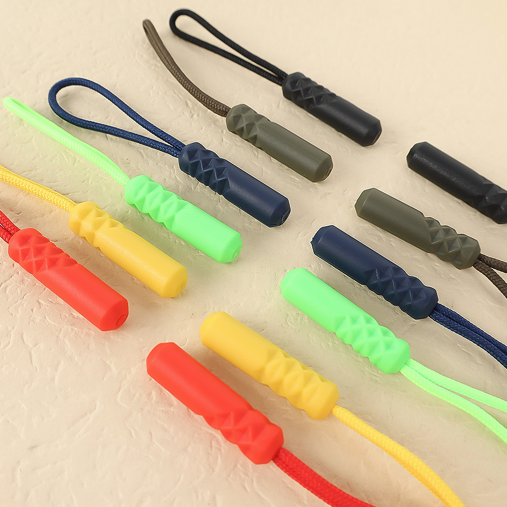 Zippers Pull Head PVC End Fit Rope Tag Replacement Clip Broken Buckle Fixer Suitcase Bags Tent Backpack Zipper Cords