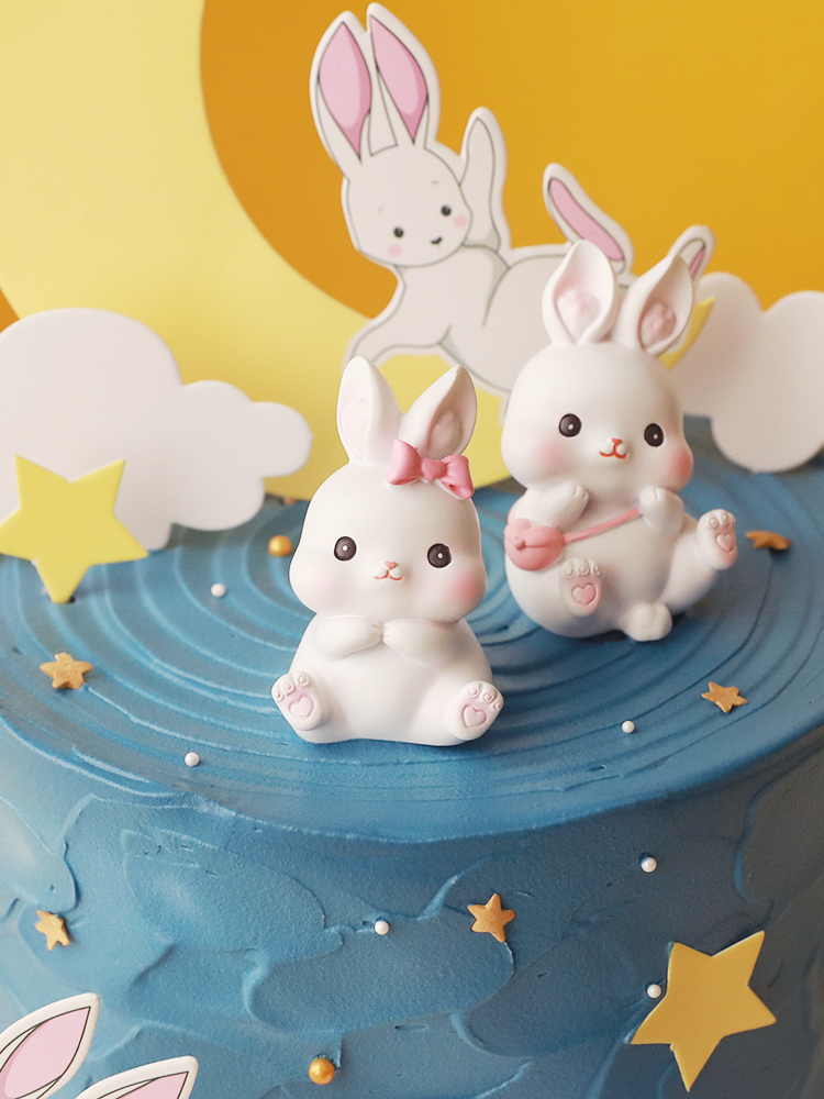 Lapin anniversaire animal gâteau topper joyeux anniversaire gamin carottes coeur coeur bébé kid favors animaux gâteaux de fête de baby shower cadeaux