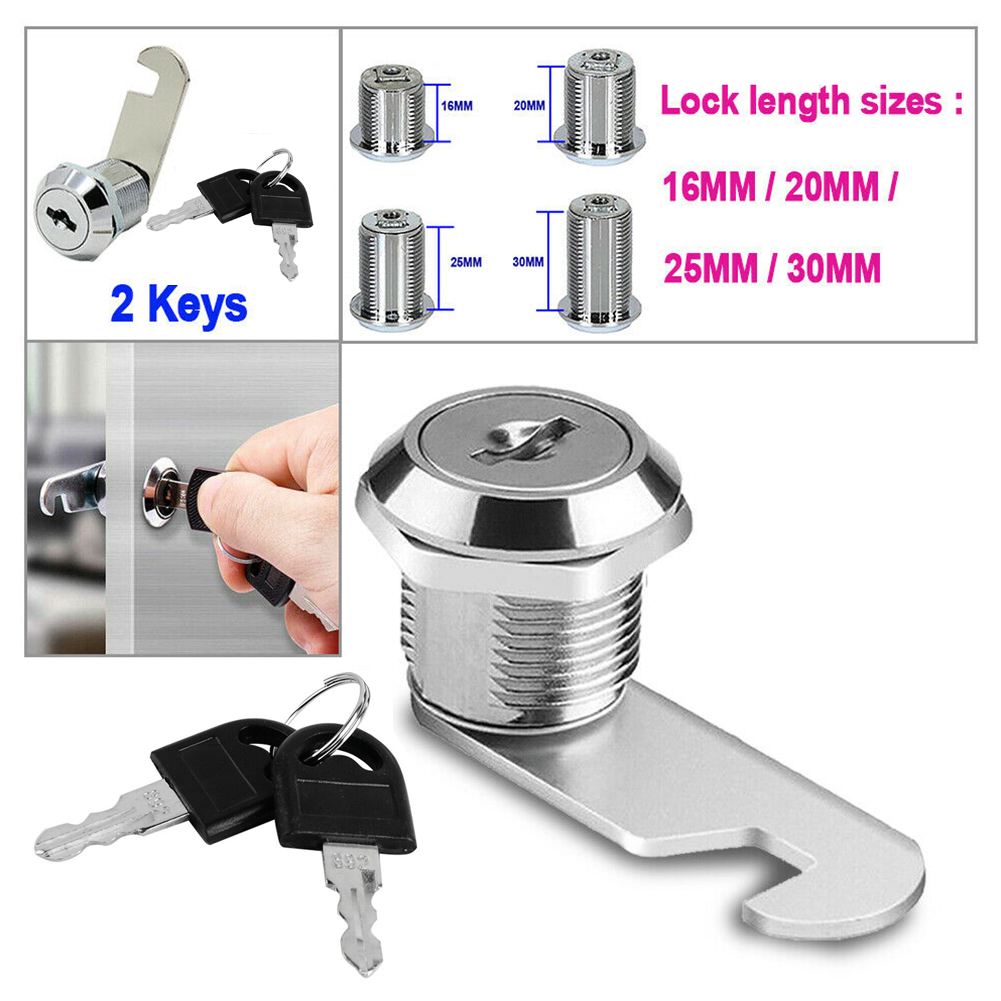 16/20/25/30mm Door Lock Filing Cabinet Post Mailbox Drawer Cupboard Locker Security Furniture Locks Drawer DIY Cabinet Tools