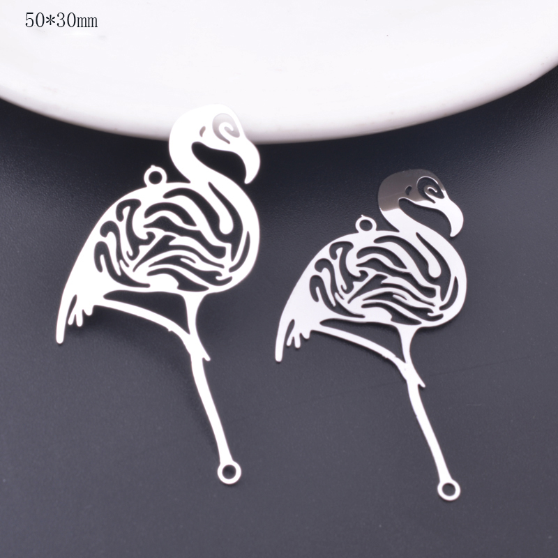 49*30 mm mosiężne złącze Flamingo Charms Rhodium Splated wisiorek