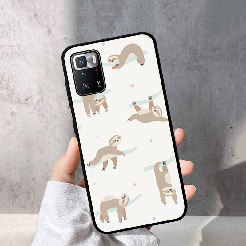 Étui de téléphone aux animaux de paresse mignon pour Redmi Note 8 7 9 4 6 Pro Max T x 5a 3 10 Lite Pro