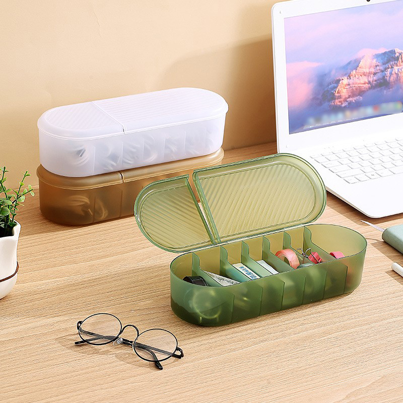 Portable Data Cable Management Storage Box voor mobiele telefoons oplaadkabellader afwerking Artefact bureau Organizer container