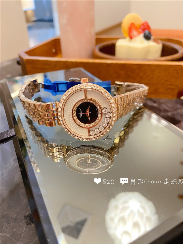 Moda pełna marka nadgarstka zegarki dla dziewczynki Kryształowy styl stalowy metalowy zespół kwarc z logo luksusowy zegar cho 04