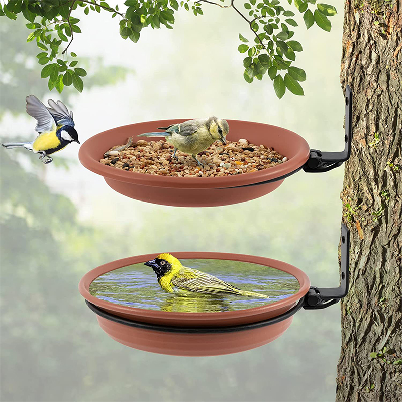 2st Wild Animals Drinker Squirrel Feeding Tray Outdoor Large Capacity Bird Feater Garden Accessoarer med robusta parentes skruv