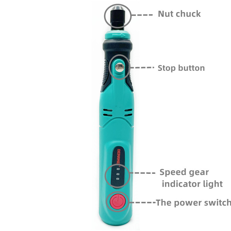 Broca elétrica recarregável USB Briagem elétrica ajustável de 3 velocidades