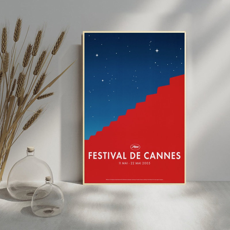 Retro Cannes Film Festival Vintage Movie Toile Peinture Affiches et imprimés Mall Art Pictures de salon Décor de maison esthétique