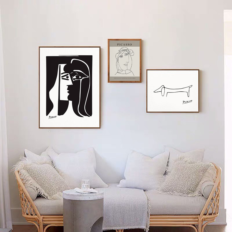 Poster picasso vintage bacio cani stampe decorative astratte tela dipinto di pittura da parete arte da parete casa decorazione soggiorno