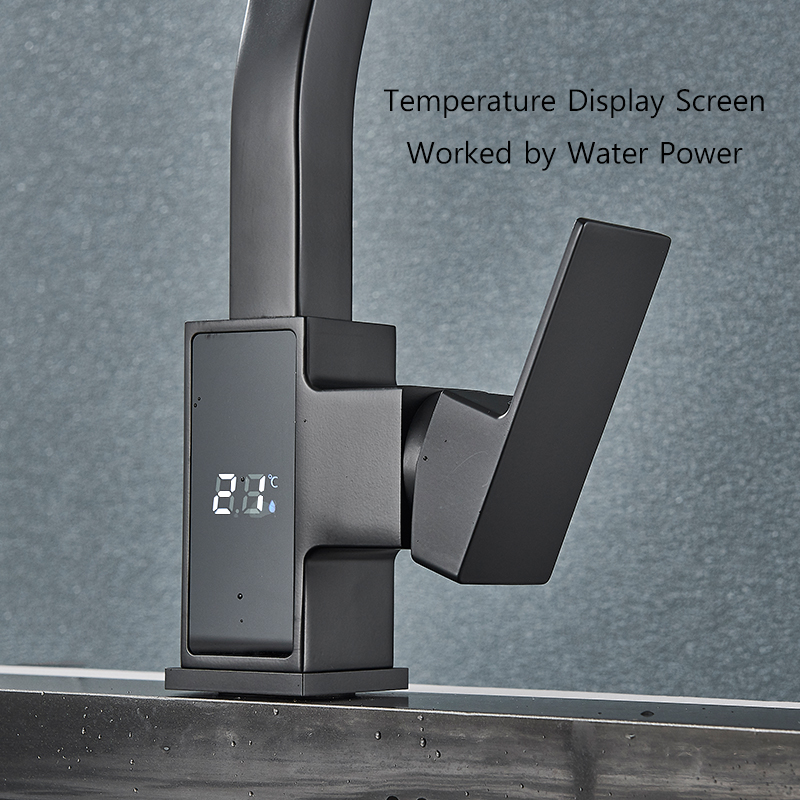 Schermata digitale Schermata cucina Rubinetto estrazione 360 rubinetti a foro singolo rubinetti montati acqua calda/fredda