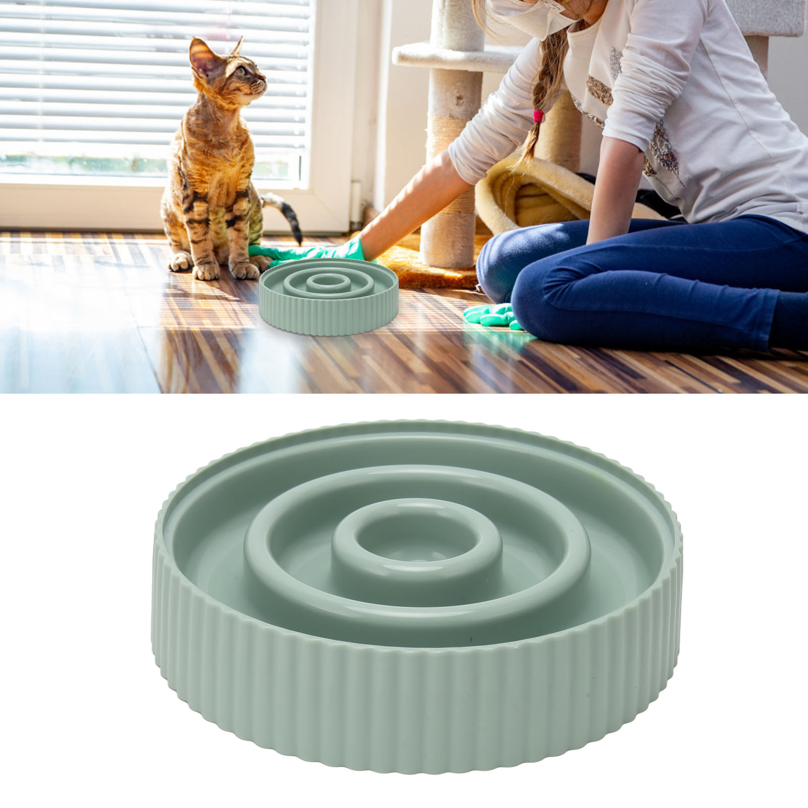 Pet Slow Food Bowl Bowl Small Dog-Iconseado tigela que não desliza alimentos lentos alimentadores de cachorro Rice Bowl Supplies para gatos e cães