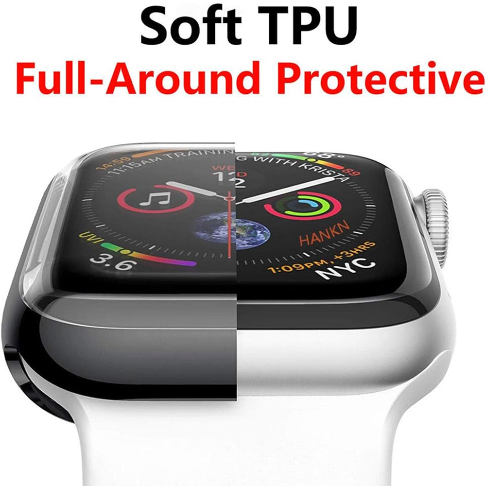 Case for Apple Watch 45mm 41mm 44mm 42mm 42mm 38mm Clear TPU Screen Protector Comple