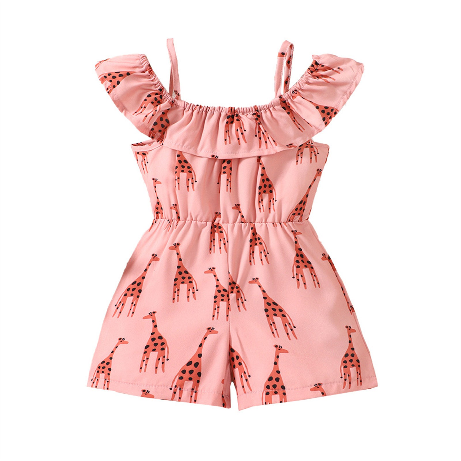 Girls Giraffe Pattern Jumpsuit Teen Wide Leg Rompers Kids Summer Casual Shorts Toddler Clothes Fall Romper Baby Girl