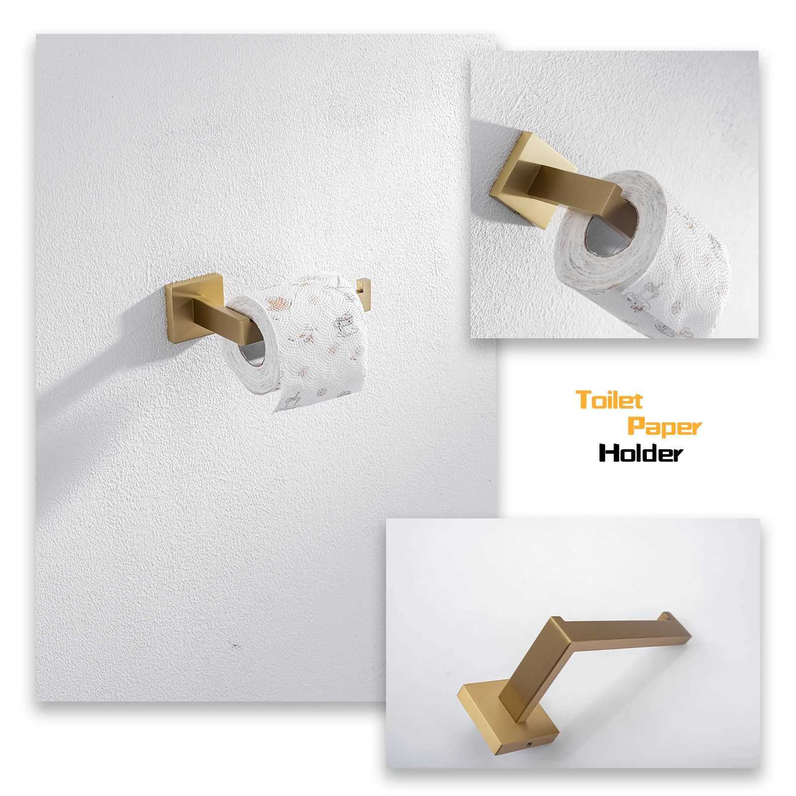 Wzio toiletpapier houders badkamer hardware set badkamer accessoires zwart gewaad haak handdoek rail bar rek balk plank tissuepapier houder tandenborstelhouder 240410